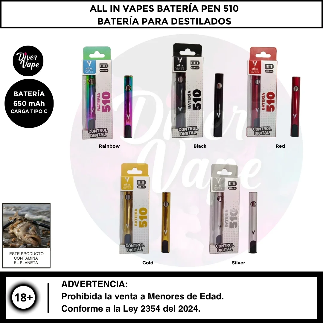 ALL IN VAPES Batería Pen 510