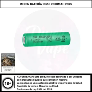 IMREN Batería 18650 2500 mAh 25RS