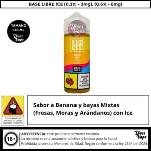 Kings Crest Fruits Banana Berry Ice 120ml 3mg