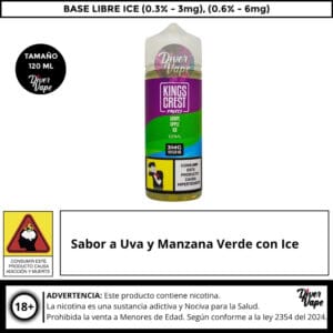 Kings Crest Fruits Grape Apple Ice 120ml 3mg