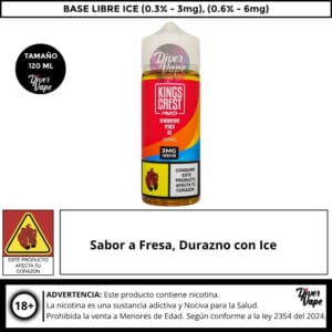 Kings Crest Fruits Strawberry Peach Ice 120ml