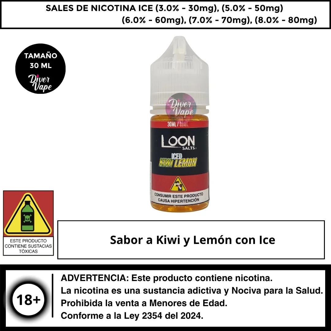 Loon Kiwi Lemón Ice Salts