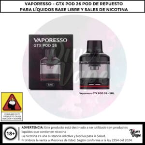 Vaporesso GTX POD 26 Pod de Repuesto